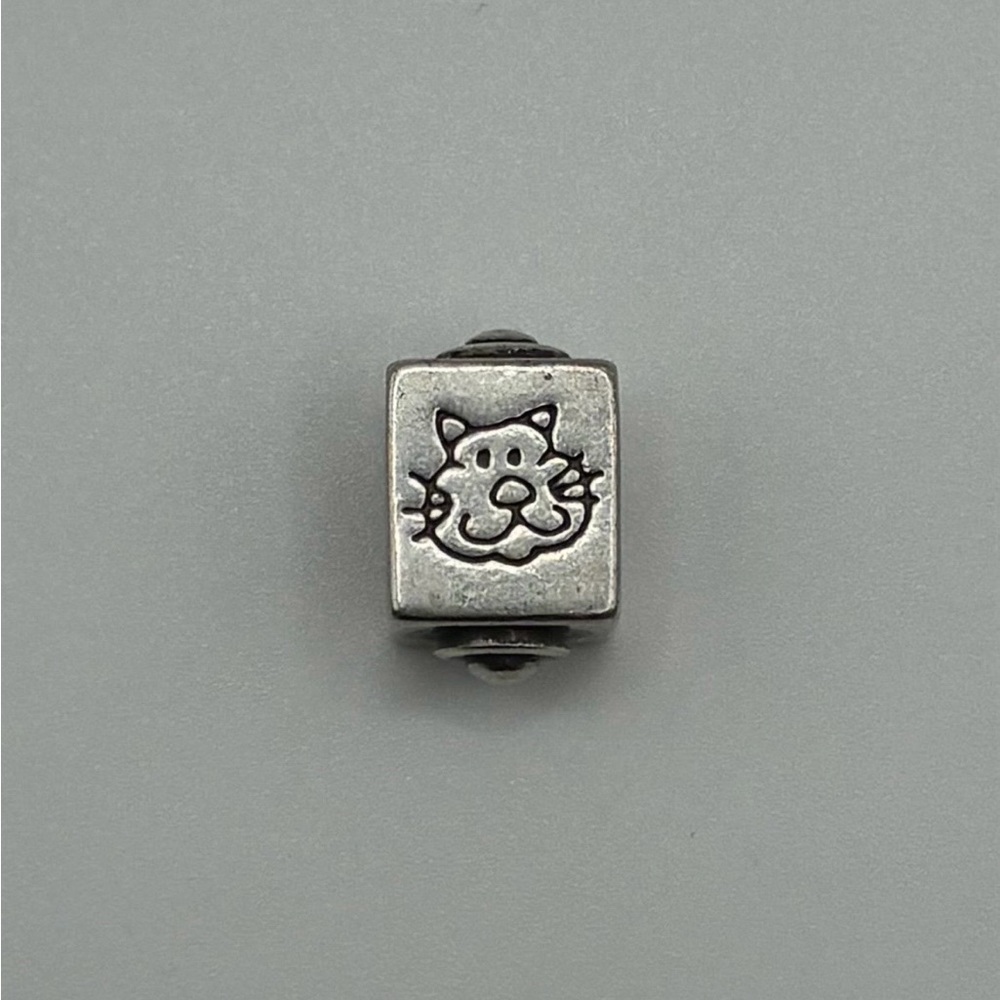 Brighton Silver-Tone Cat Cube Charm